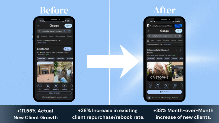 Images of mobile GBP before and after