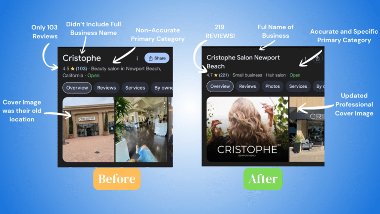 Detailed before and after